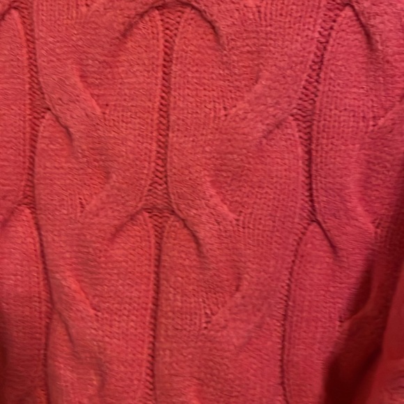 Talbots Pink Cable Knit Zip-Up Sweater - Picture 3 of 5